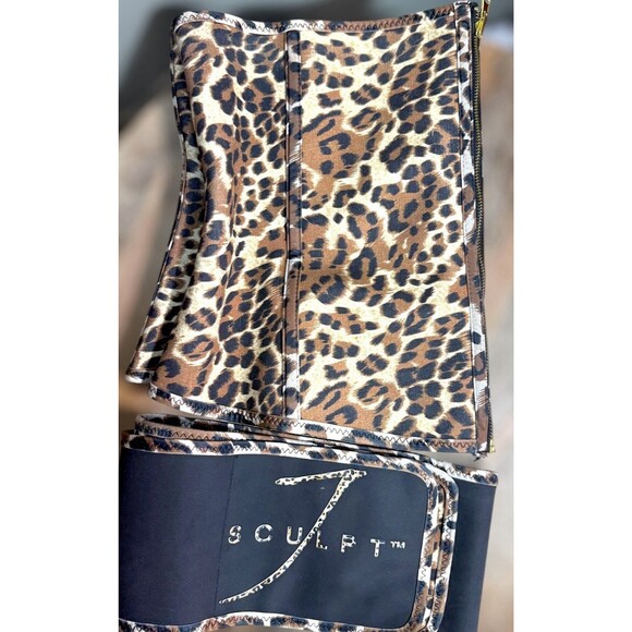 JSculpt Waist Trainer Leopard Plus Size Zipper Corset & Wrap Belt 37–44” Waist - Picture 3 of 5